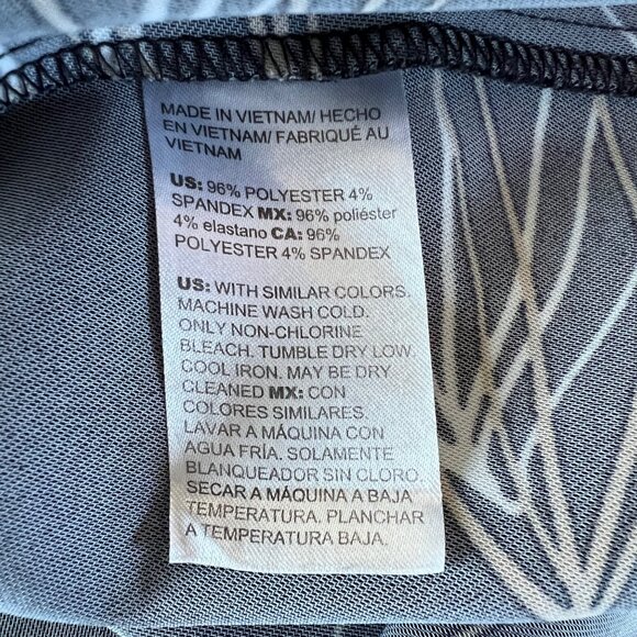 Chicos Leaf Print Shirt Dress Black Beige Size 8 US - Picture 11 of 12